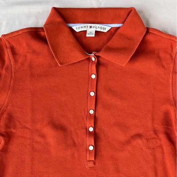 Tommy Hilfiger Waffle Knit Cotton 3/4 sleeve polo shirt - Picture 5 of 8